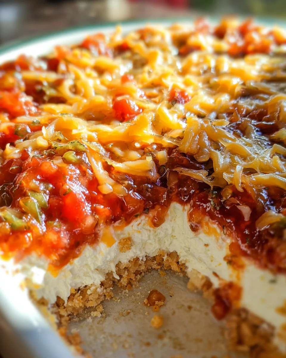 Layered Cream Cheese and Salsa Dip 16 Layered