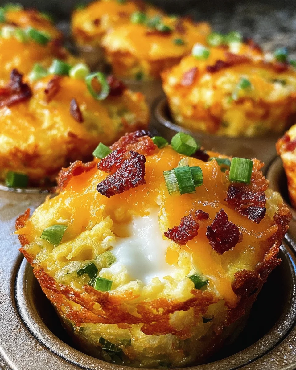 Loaded Bacon and Egg Hash Brown Muffins