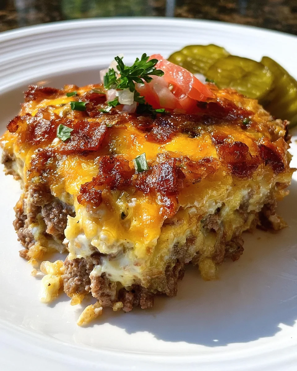 Low-Carb Bacon Cheeseburger Casserole
