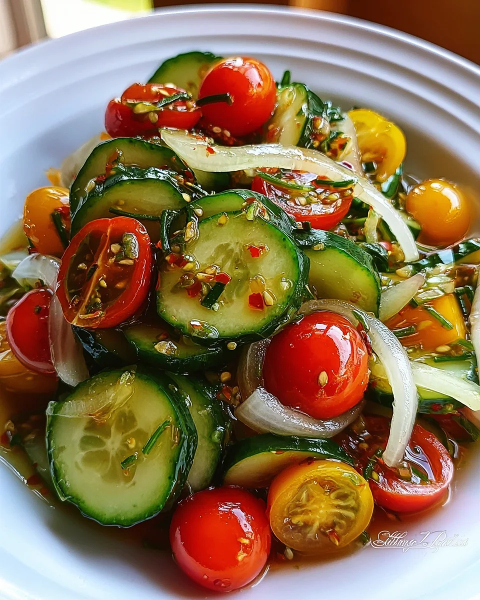 Marinated Cucumbers, Onions, and Tomatoes