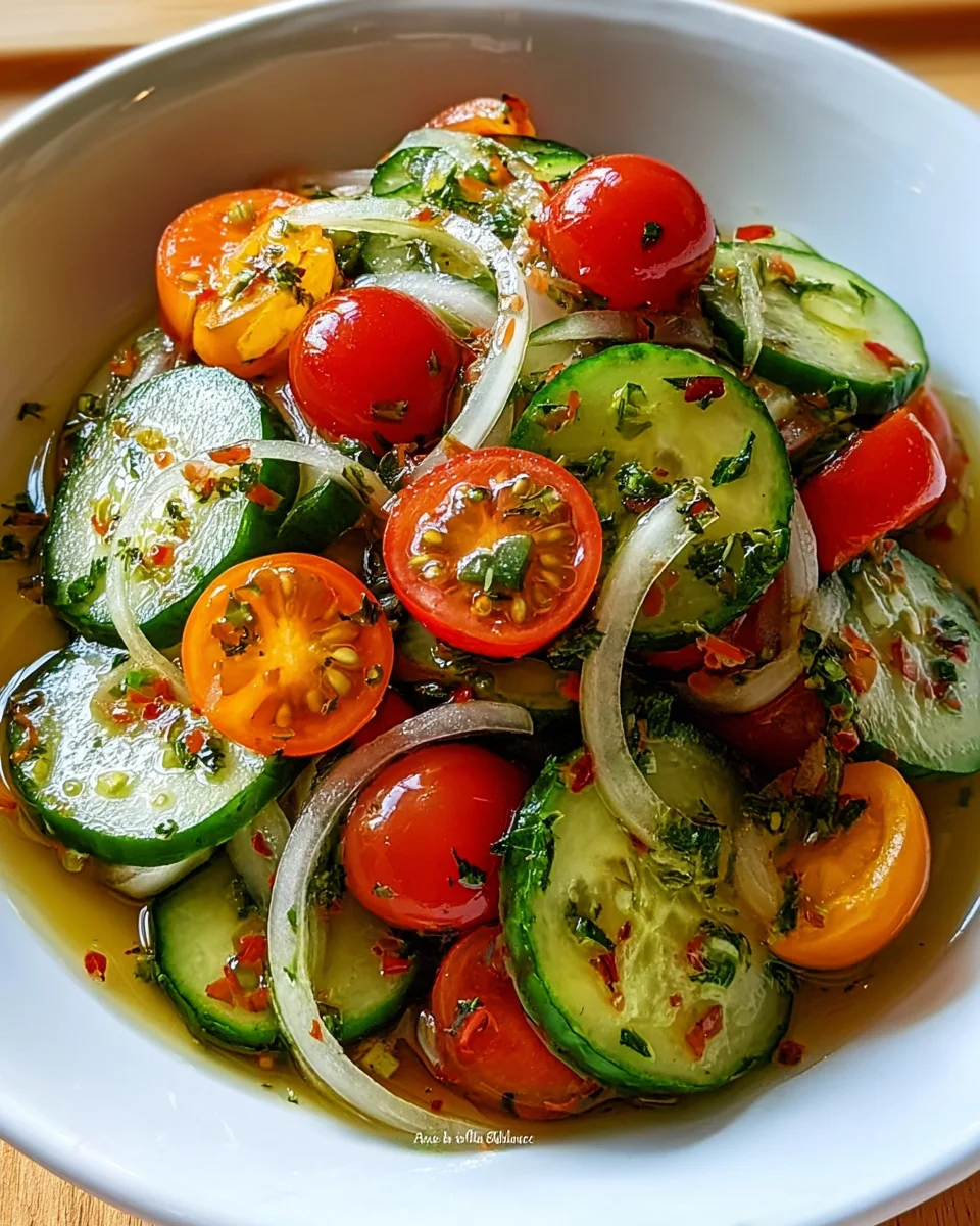 Marinated Cucumbers, Onions, and Tomatoes 20 Marinated