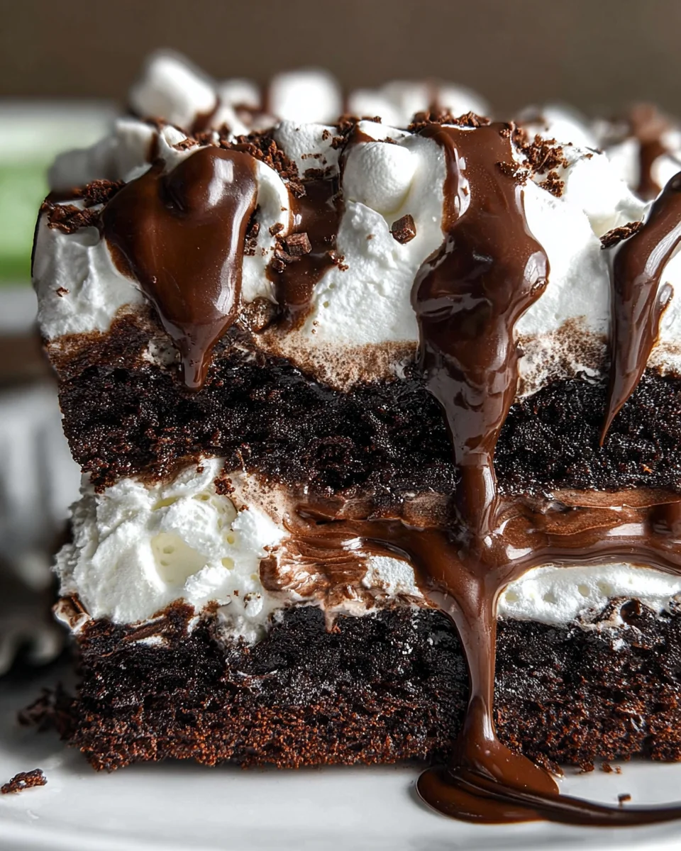 Marshmallow Chocolate Poke Cake 21 Marshmallow