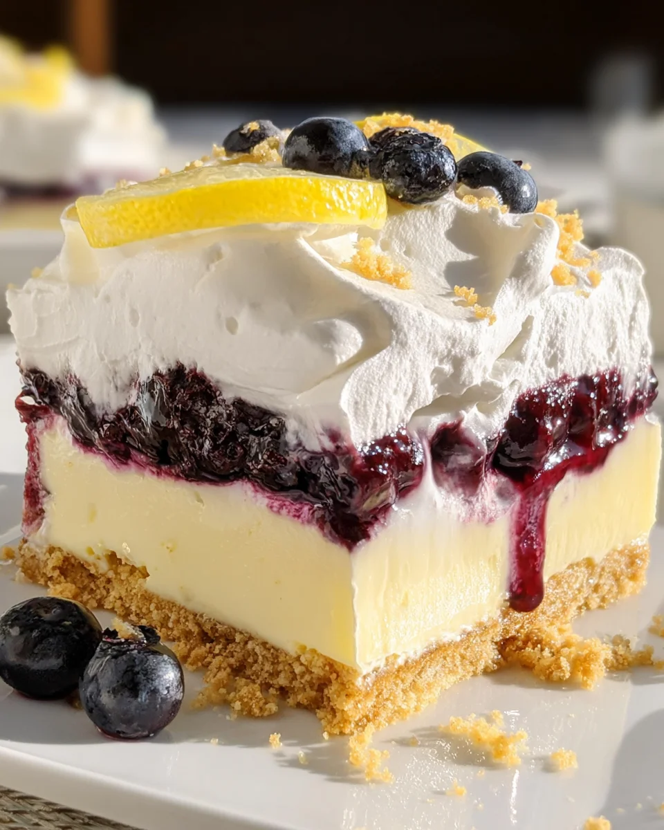No Bake Lemon Blueberry Dessert