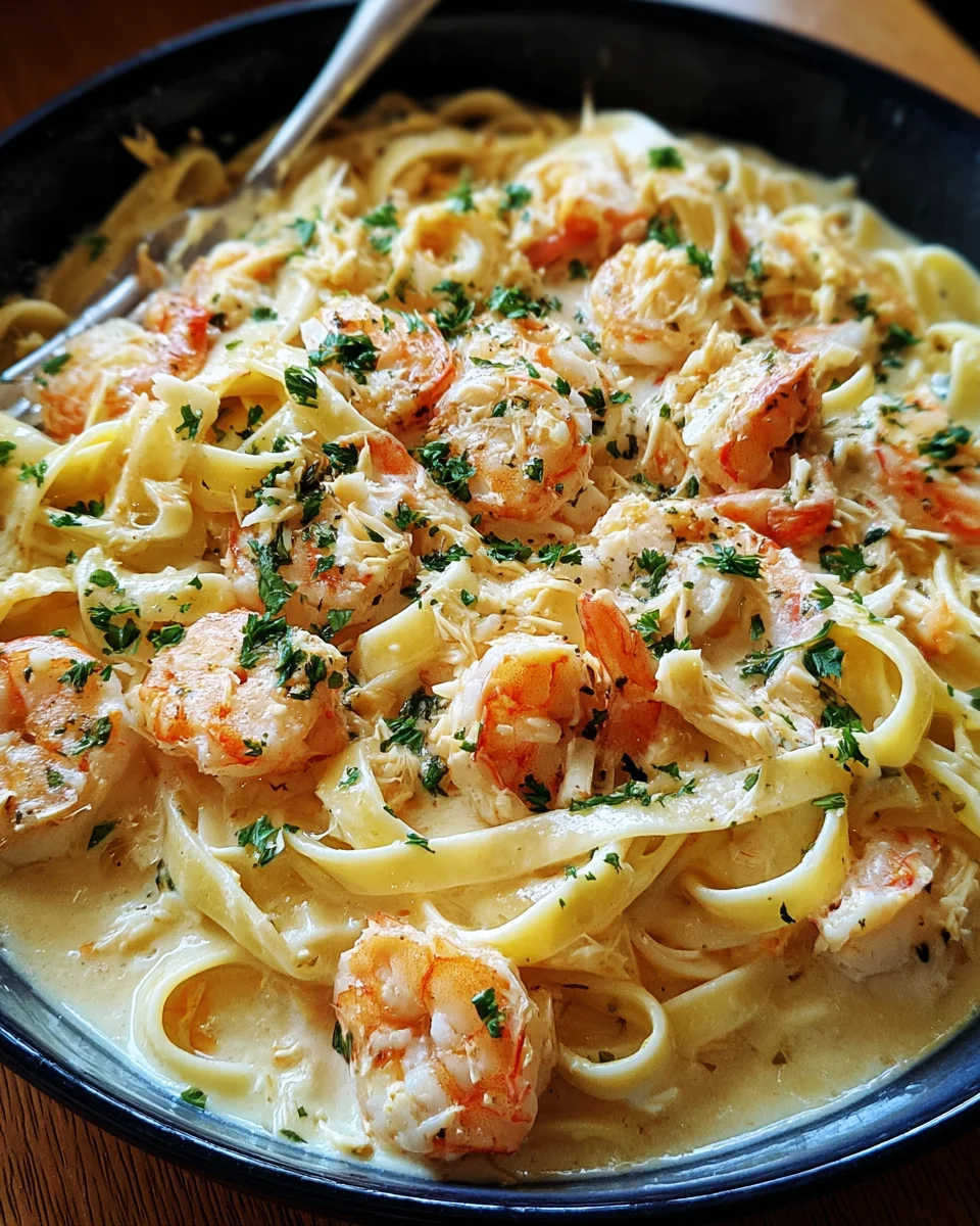 One Pot Shrimp and Crab Alfredo 19 One