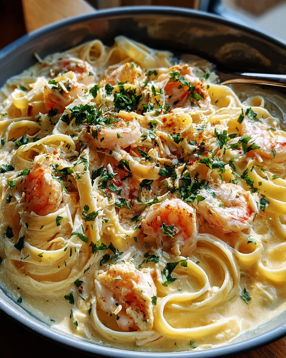 One Pot Shrimp and Crab Alfredo 20 One