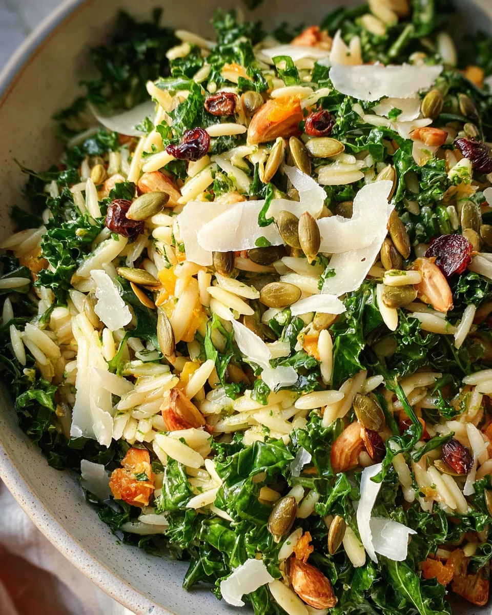 Orzo Kale Salad with Lemon Vinaigrette