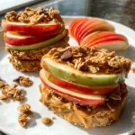 Peanut Butter Apple Sandwiches with Granola 16 Peanut Butter Apple Sandwiches with Granola