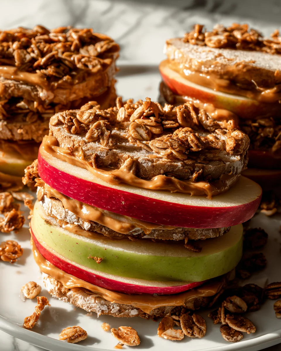 Peanut Butter Apple Sandwiches with Granola 14 Peanut