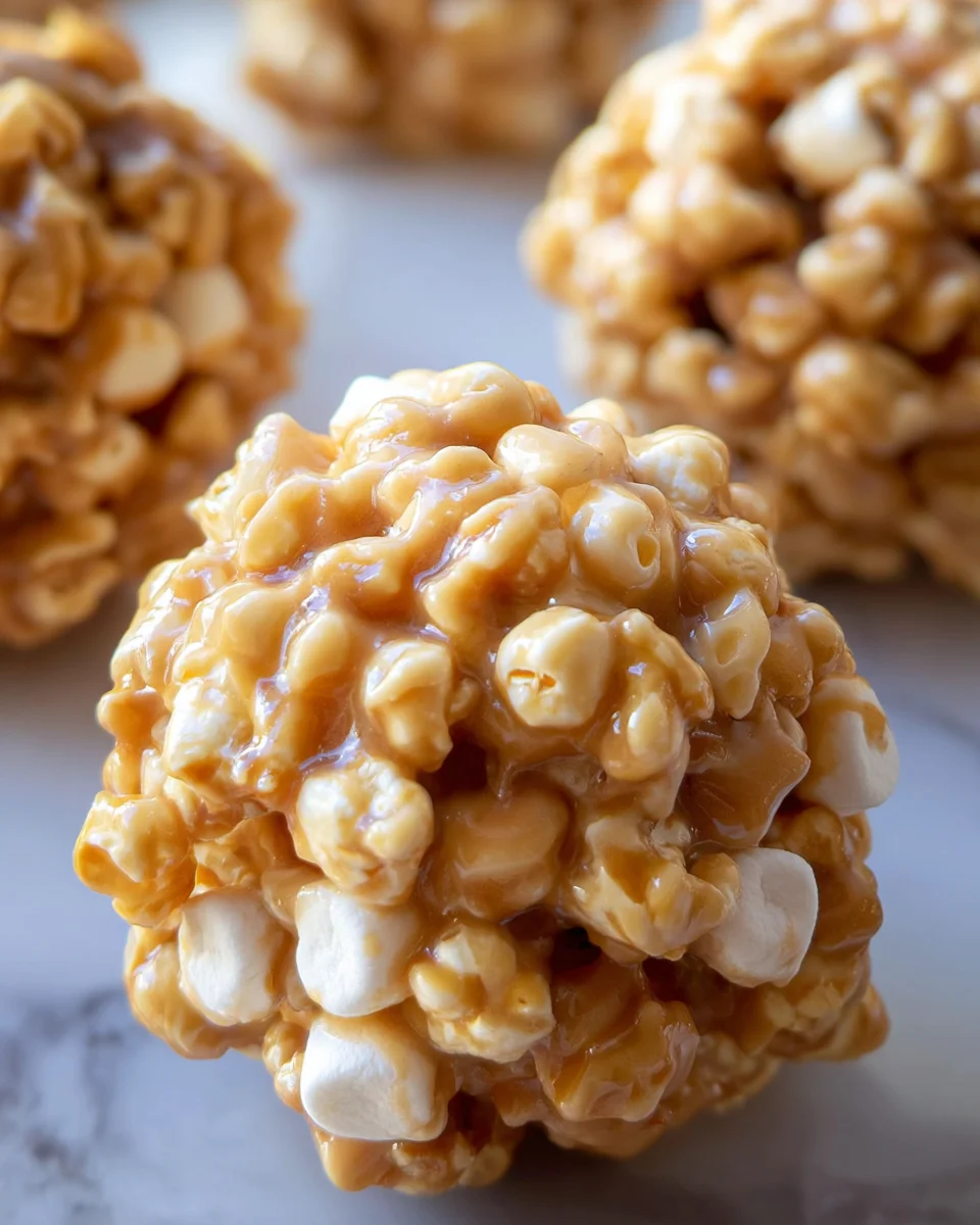 Peanut Butter Popcorn Balls