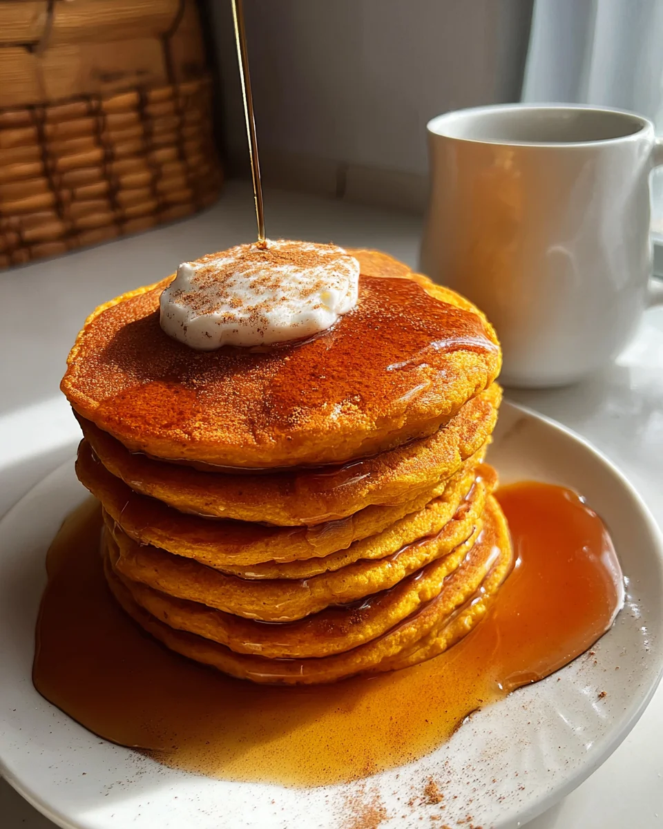 Pumpkin Cottage Cheese Pancakes