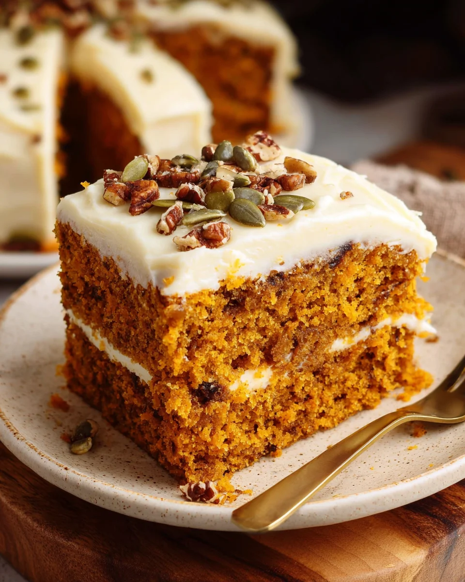 Pumpkin Spice Cake with Brown Sugar Cream Cheese Frosting