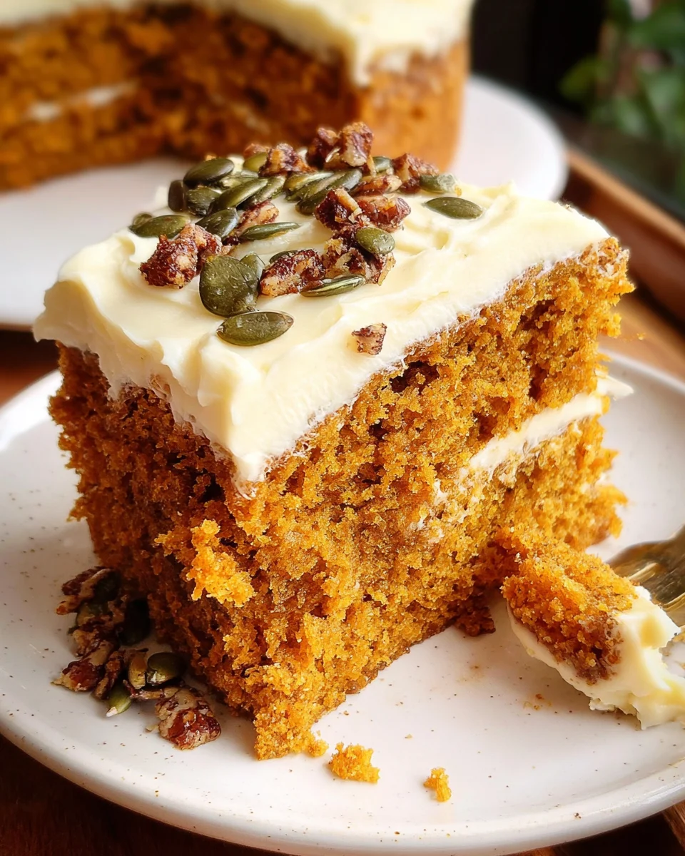 Pumpkin Spice Cake with Brown Sugar Cream Cheese Frosting 32 Pumpkin