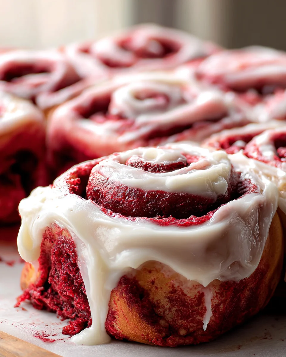 Red Velvet Cinnamon Rolls 34 Red