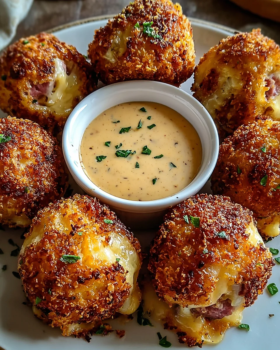 Reuben Balls with Spicy Thousand Island Dipping Sauce 24 Reuben