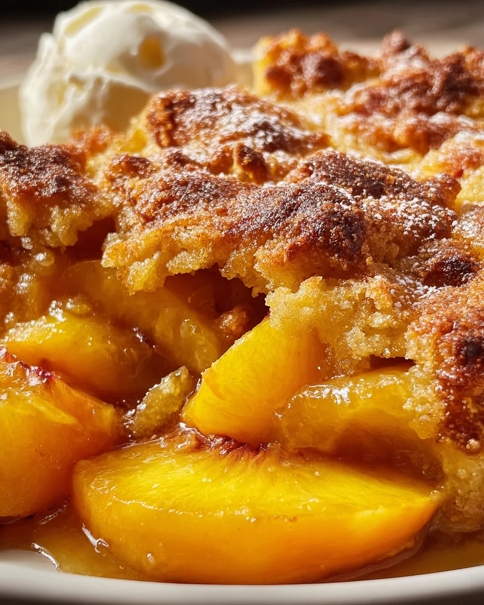 Ridiculously Easy Peach Cobbler
