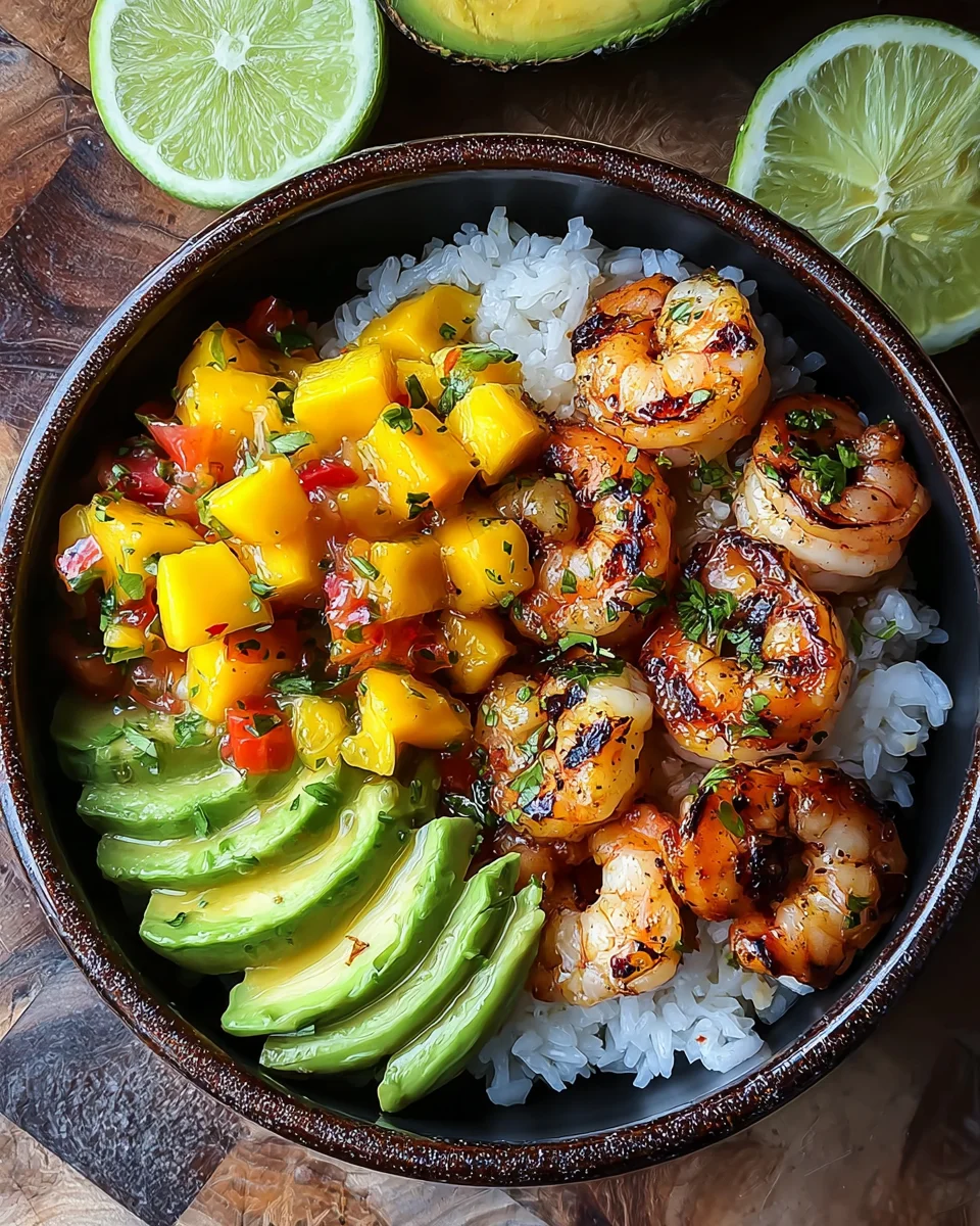 Shrimp and Avocado Bowls with Mango Salsa & Lime-Chili Sauce 18 Shrimp