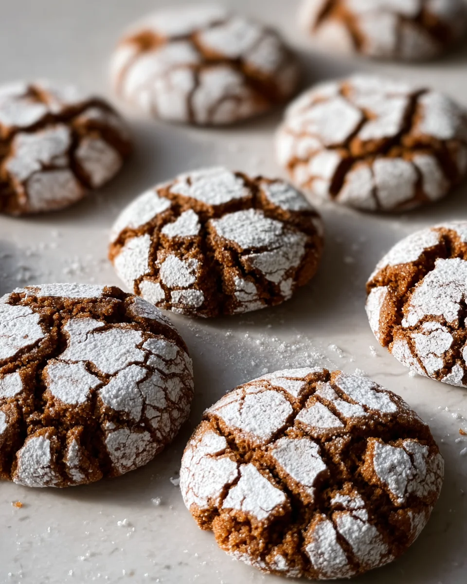 Soft and Spiced Gingerbread Crinkle Cookies