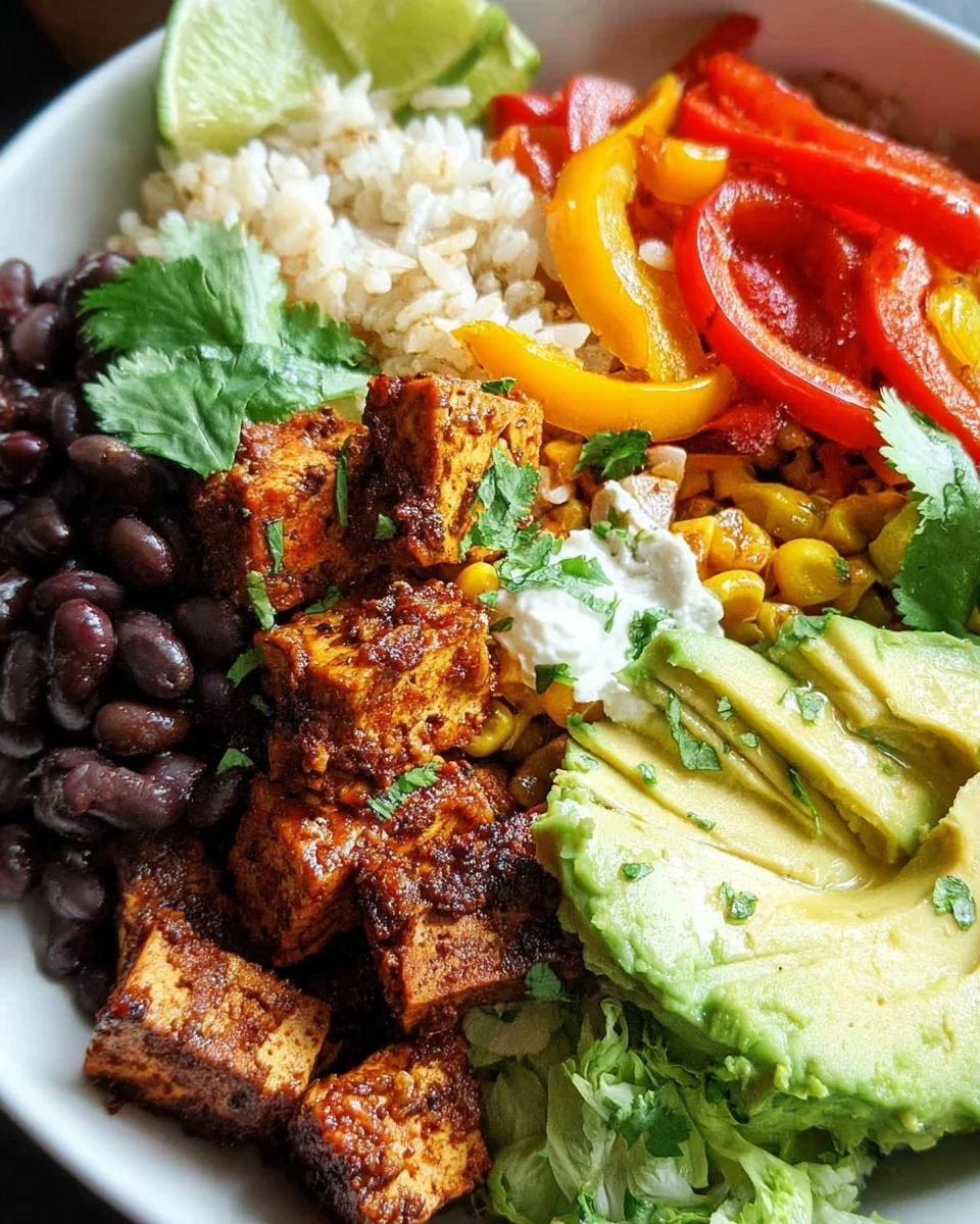 Spicy Baked Tofu Burrito Bowl