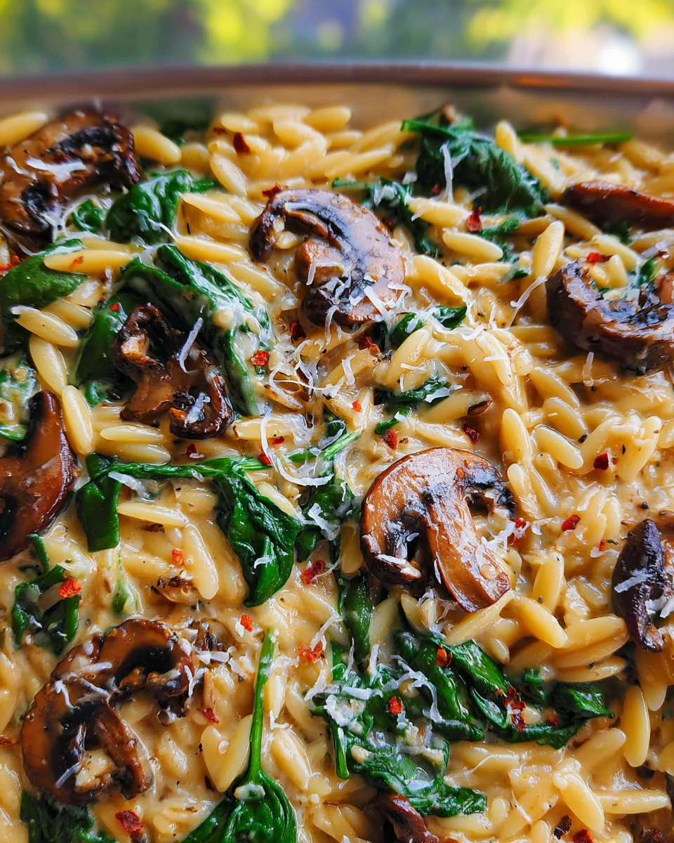 Spinach Mushroom Orzo 20 Spinach