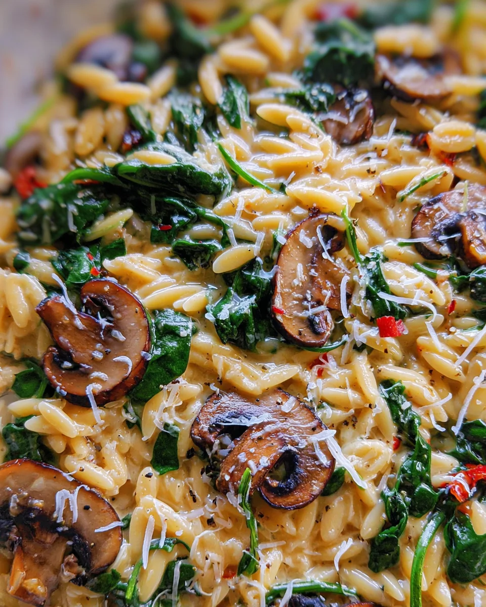 Spinach Mushroom Orzo 21 Spinach