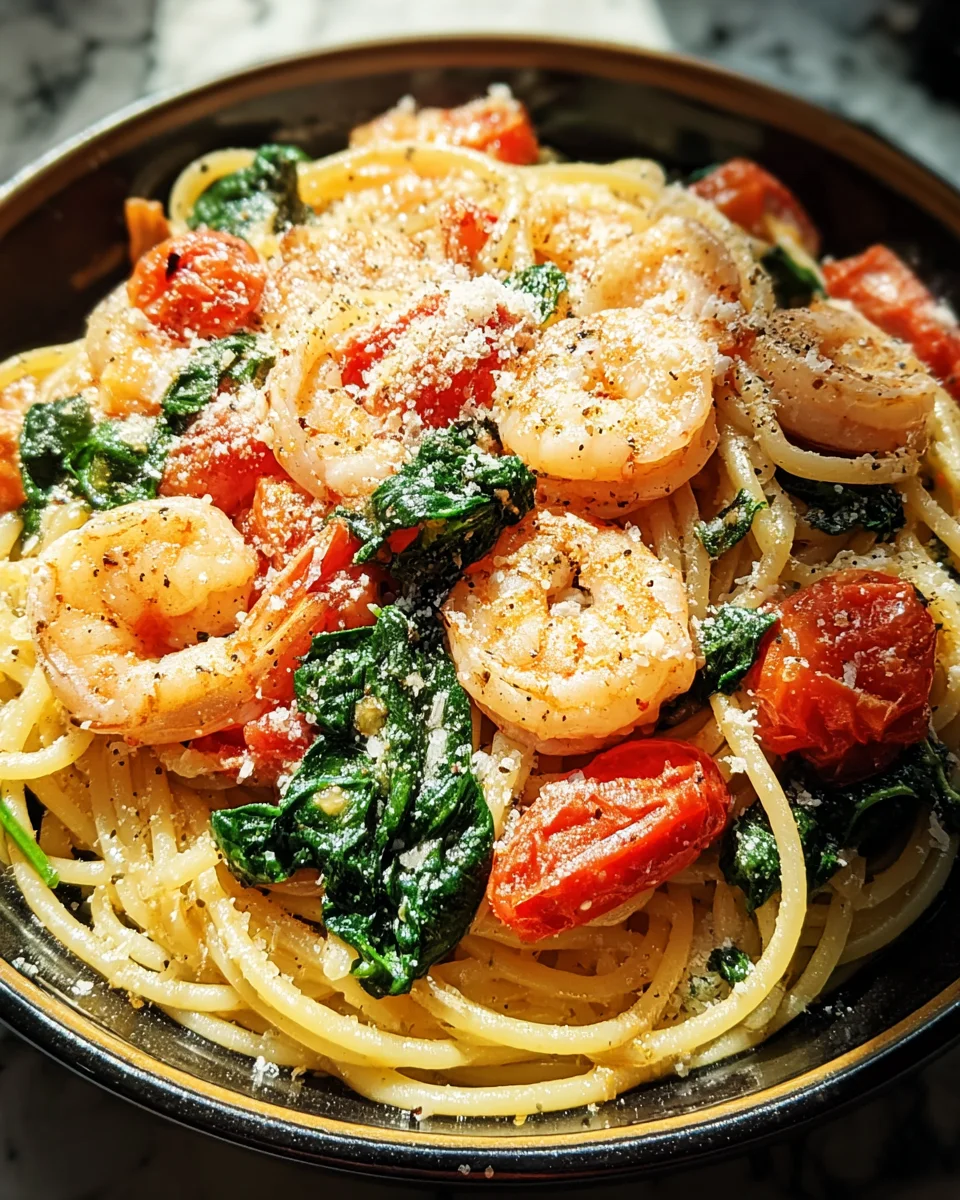 Tomato Spinach Shrimp Pasta 20 Tomato