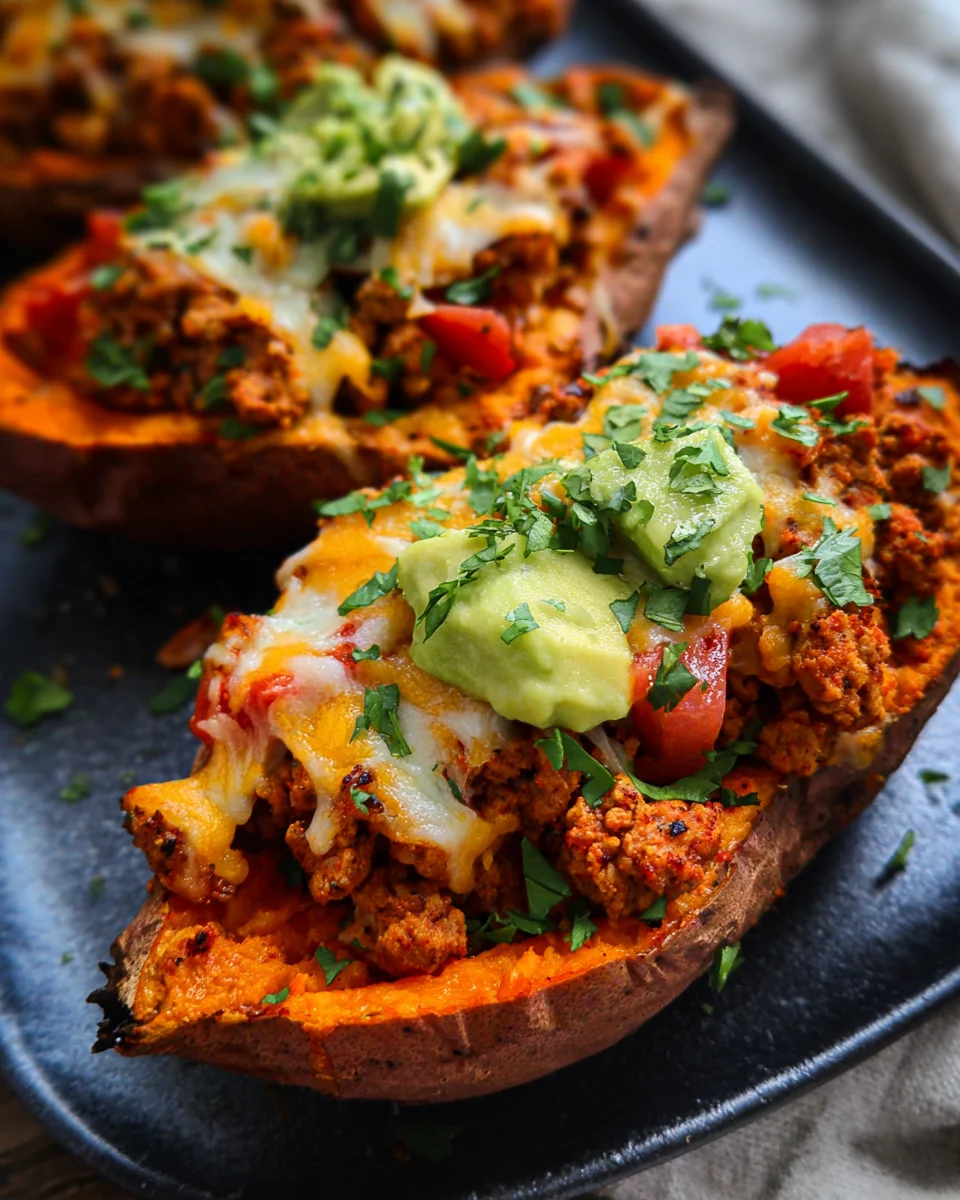 Turkey Taco Stuffed Sweet Potatoes