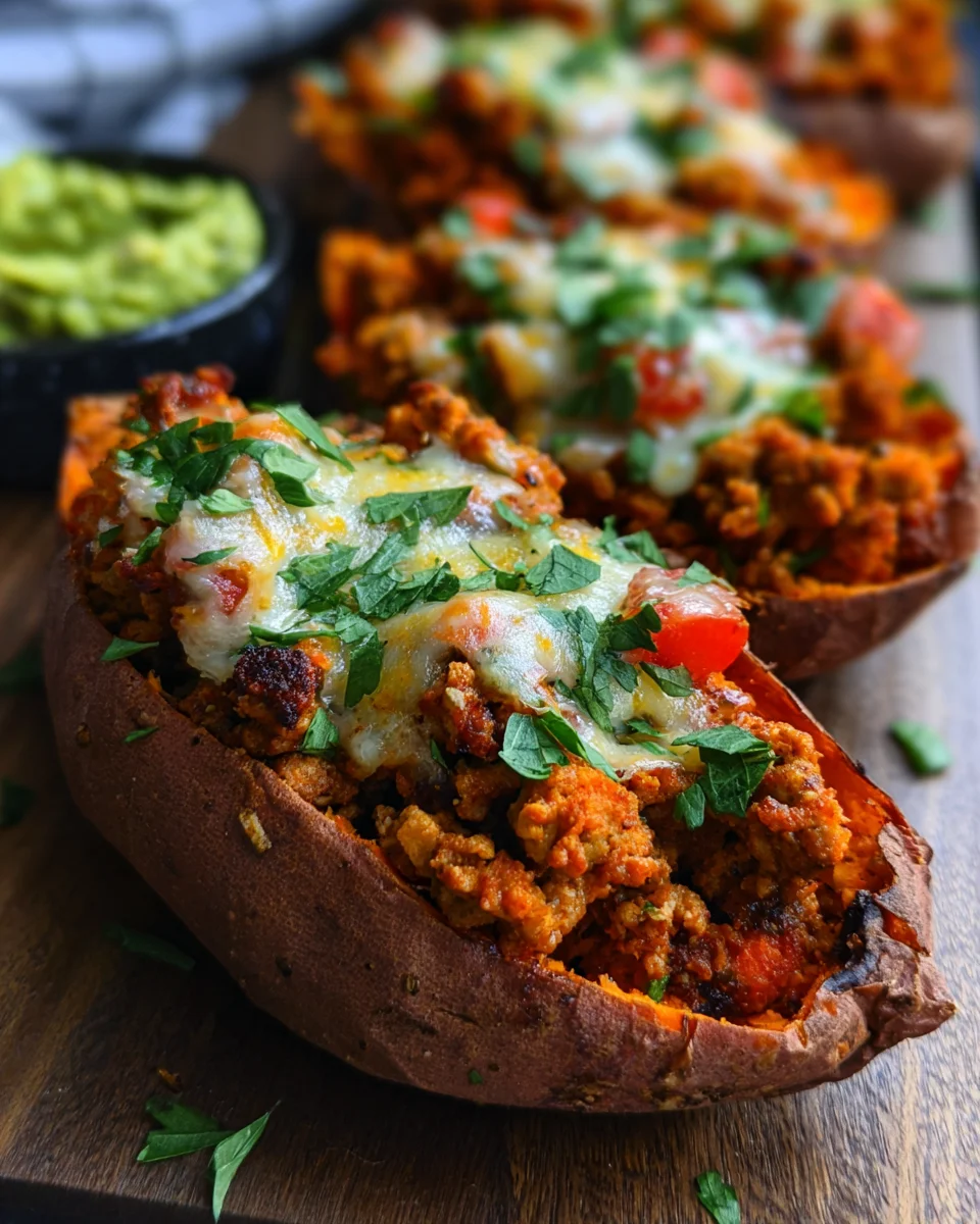 Turkey Taco Stuffed Sweet Potatoes 16 Turkey