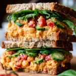 Vegan Buffalo Chickpea Salad Sandwich