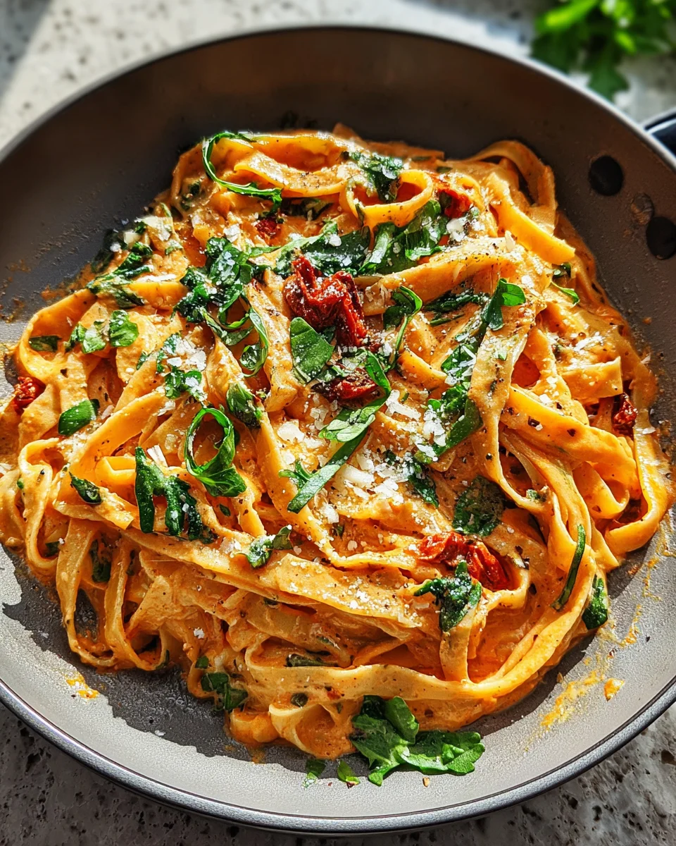 Vegan Creamy Sun Dried Tomato Pasta Recipe