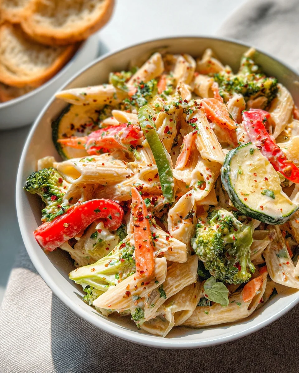 Vegan Pasta Primavera with Creamy Garlic Cashew Sauce 25 Vegan