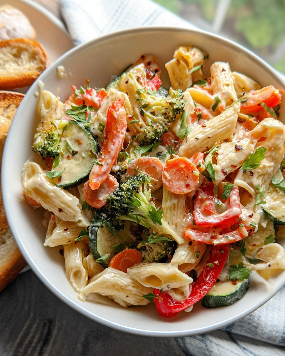 Vegan Pasta Primavera with Creamy Garlic Cashew Sauce 26 Vegan