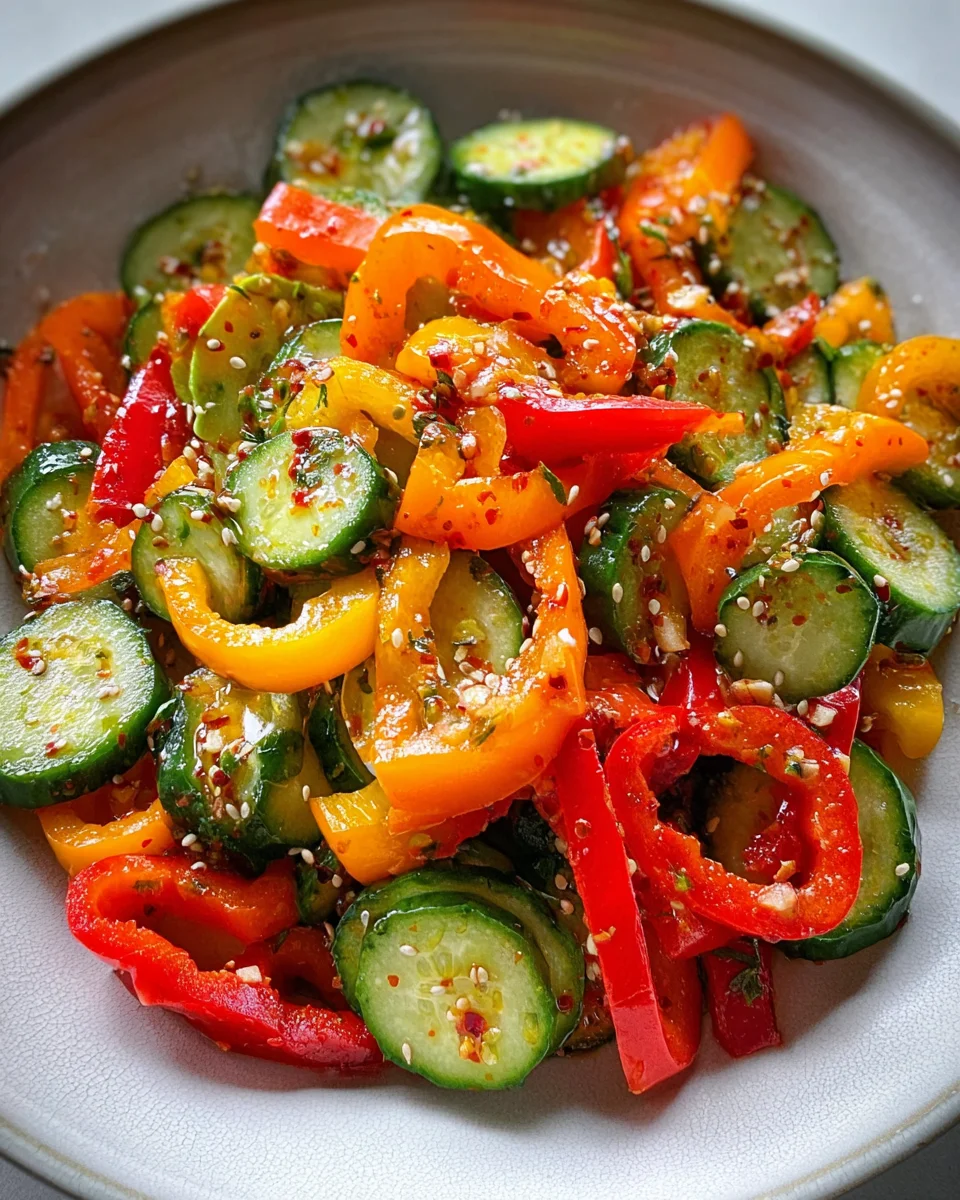 Viral TikTok Cucumber & Bell Pepper Salad 13 Viral
