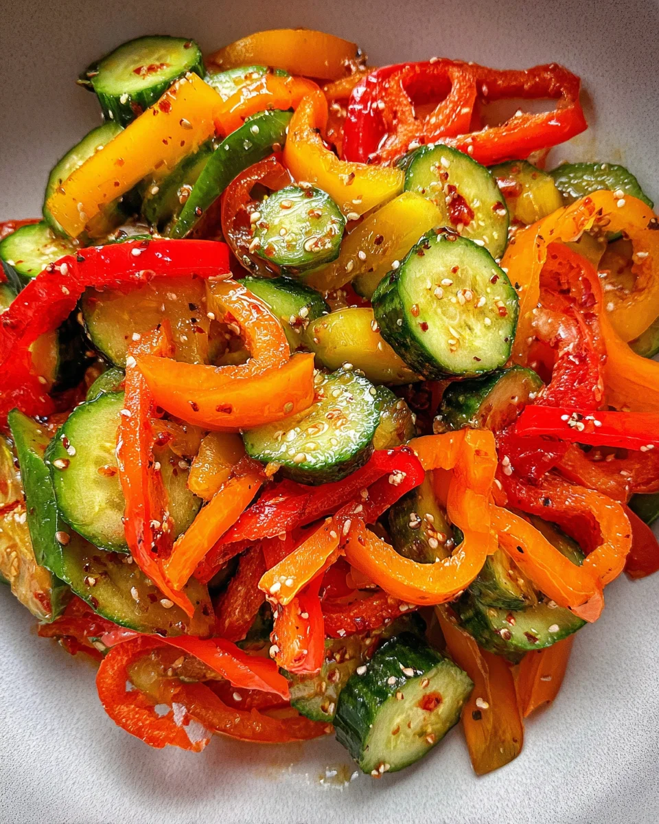 Viral TikTok Cucumber & Bell Pepper Salad 14 Viral