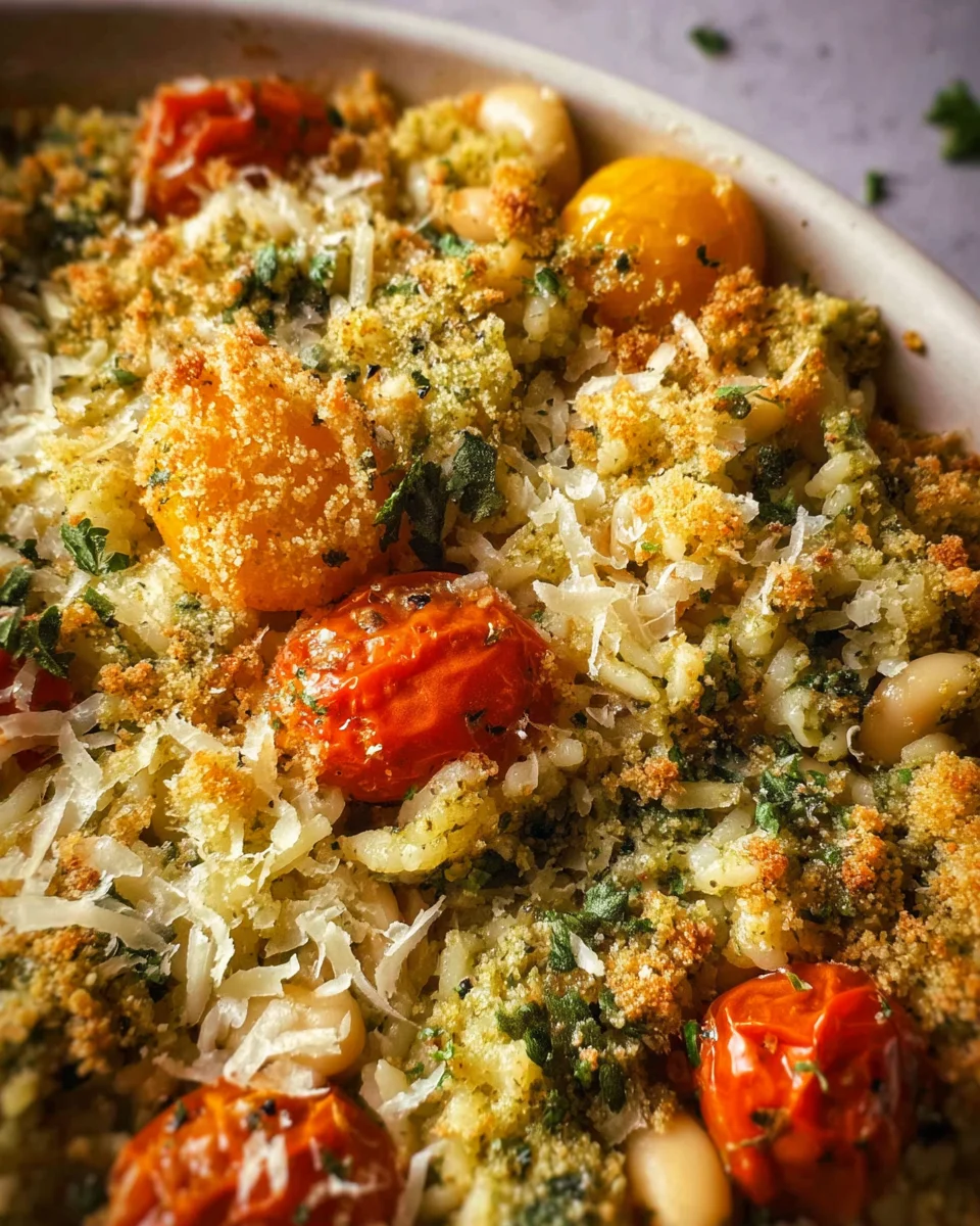 White Bean and Pesto Bake